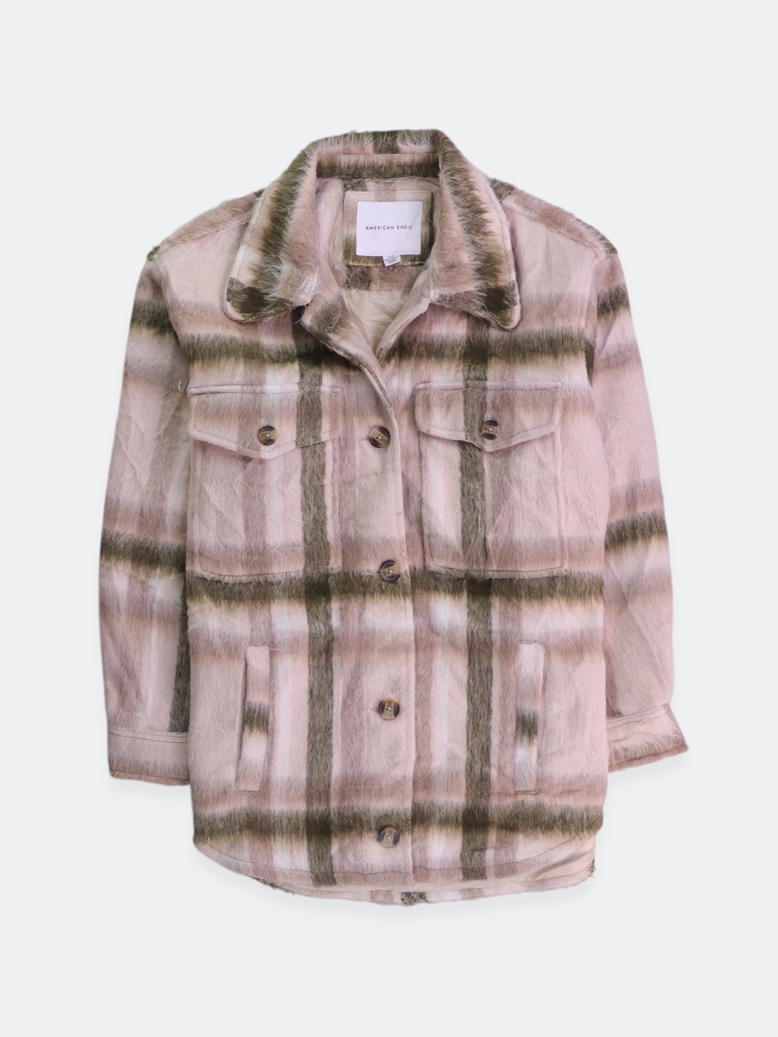 American Eagle Chaqueta Sobrecamisa Plaid Types - Mujer - Small