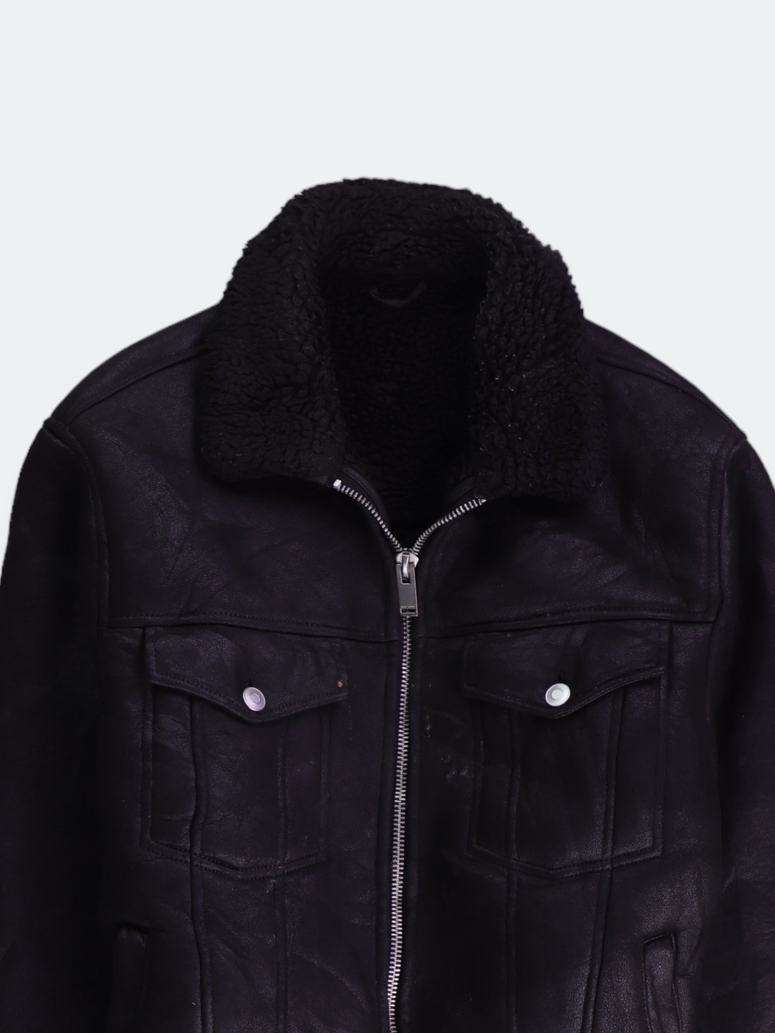 ZARA Chaqueta Sherpa Trucker Basic - Hombre - XL