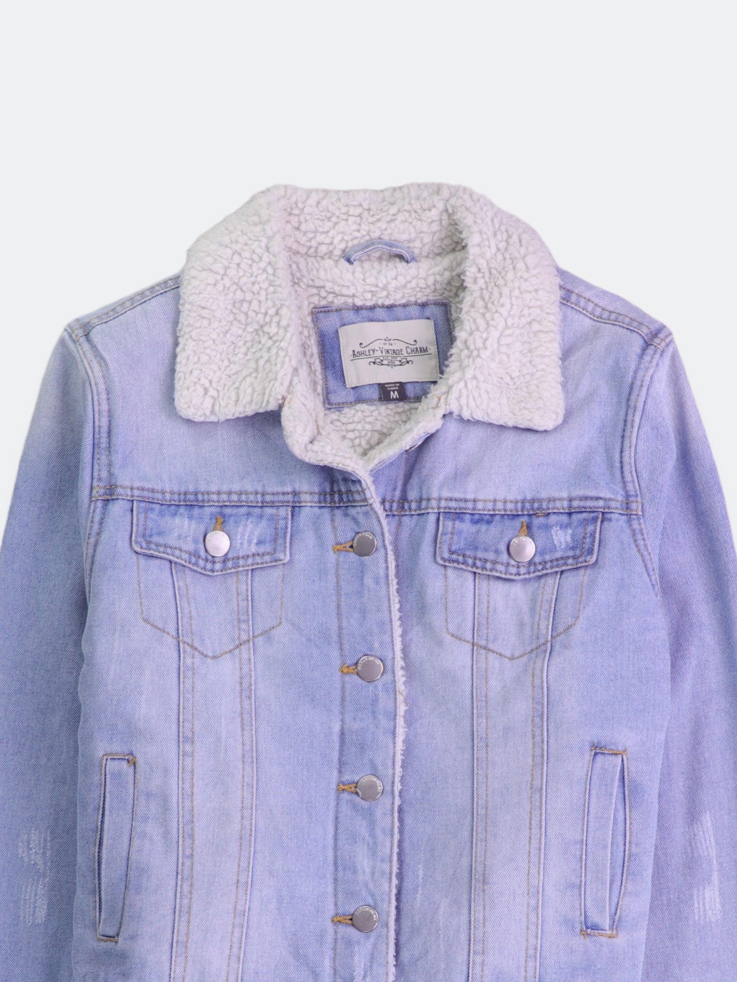 Chaqueta Sherpa Trucker Denim - Mujer - Medium