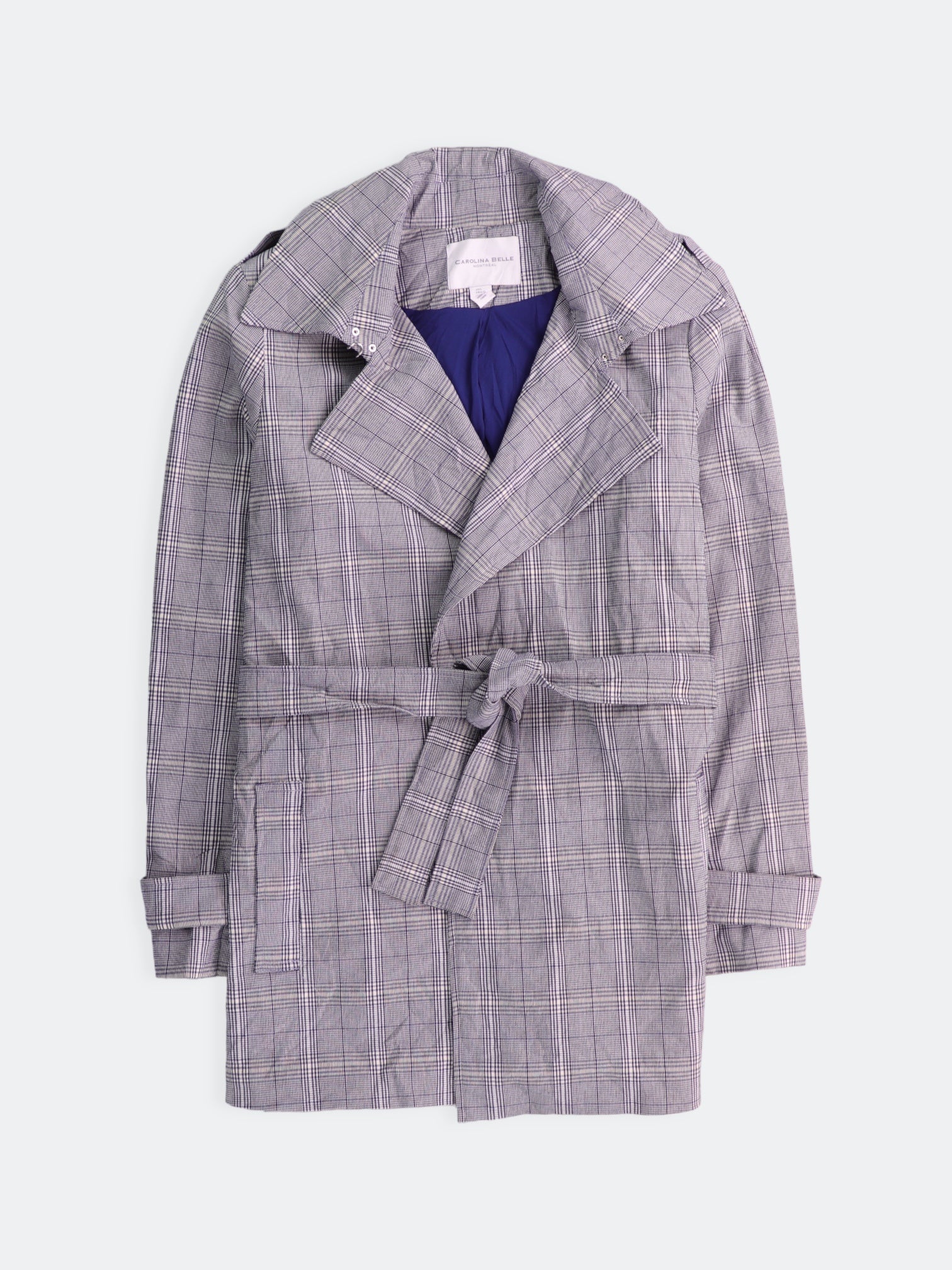 Abrigo Trench Coat Plaid Types - Mujer - Large