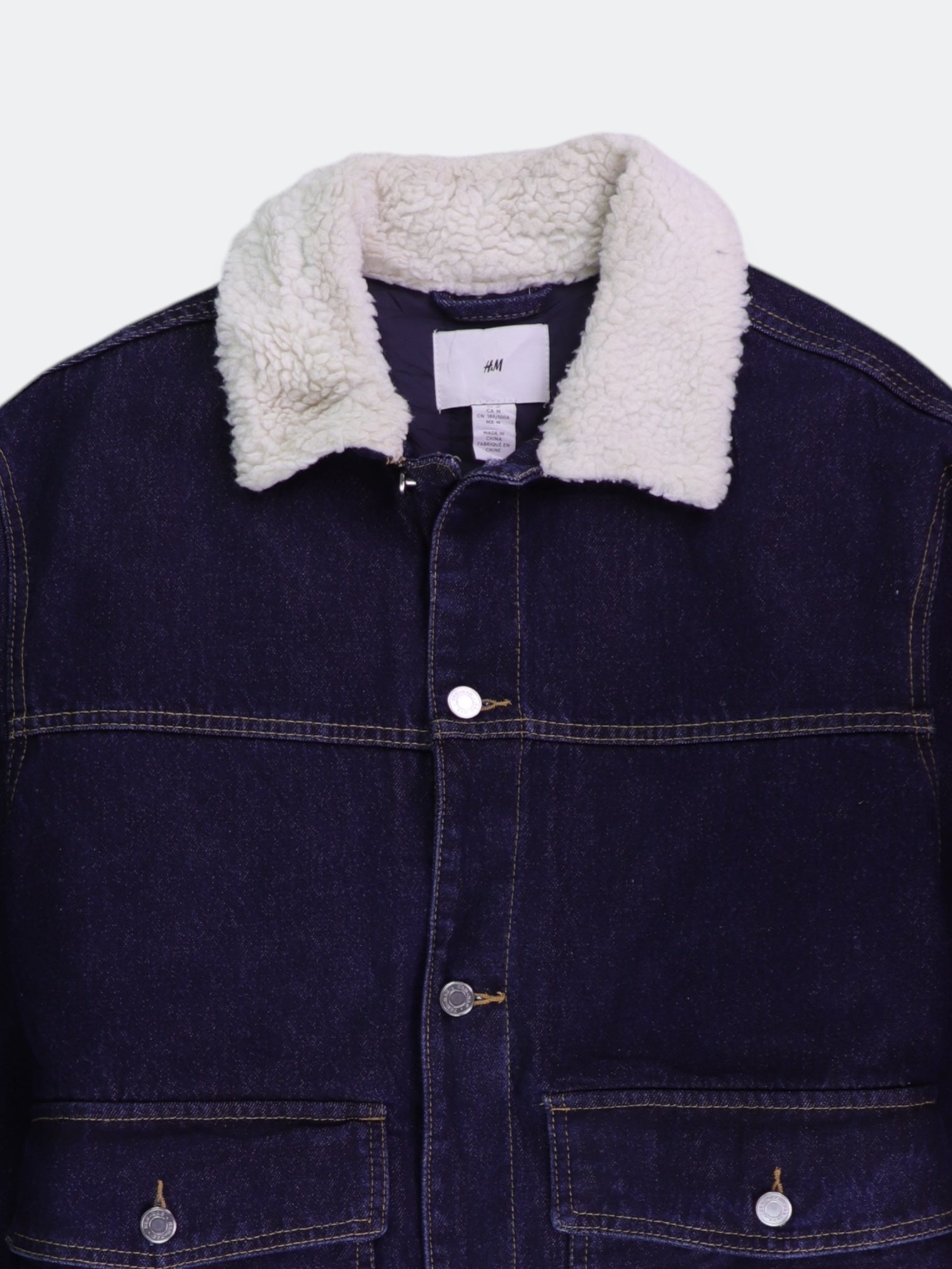 H&M Chaqueta Sherpa Trucker Denim - Hombre - Medium