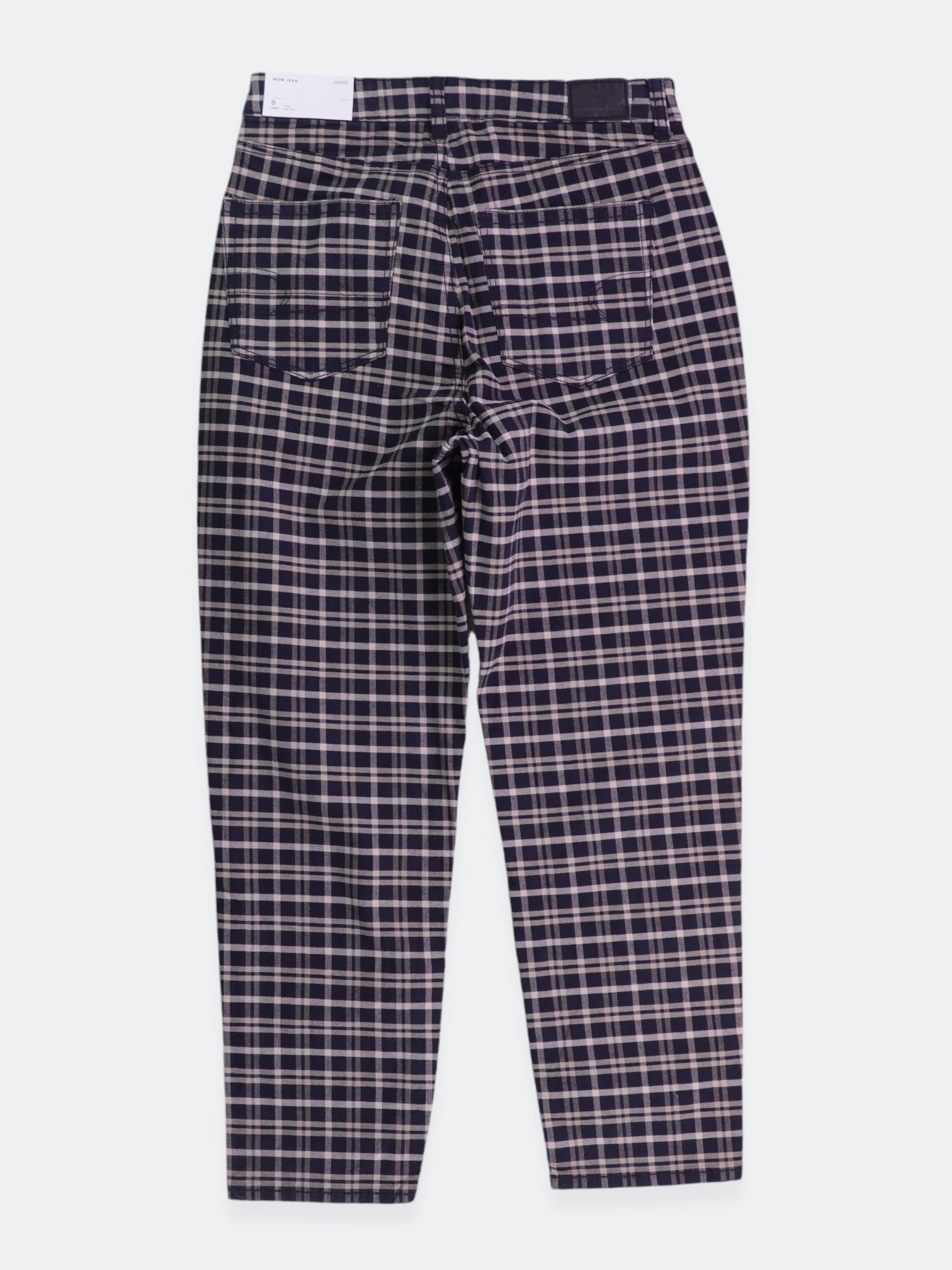 American Eagle Pantalon Mom Fit Plaid Types - Mujer - 8