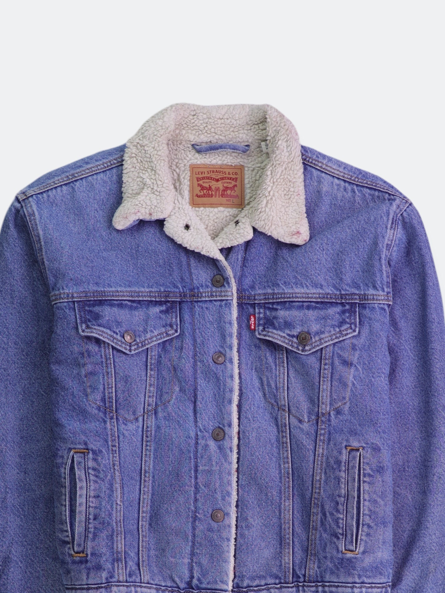 Levis Chaqueta Sherpa Trucker Denim - Mujer - Large