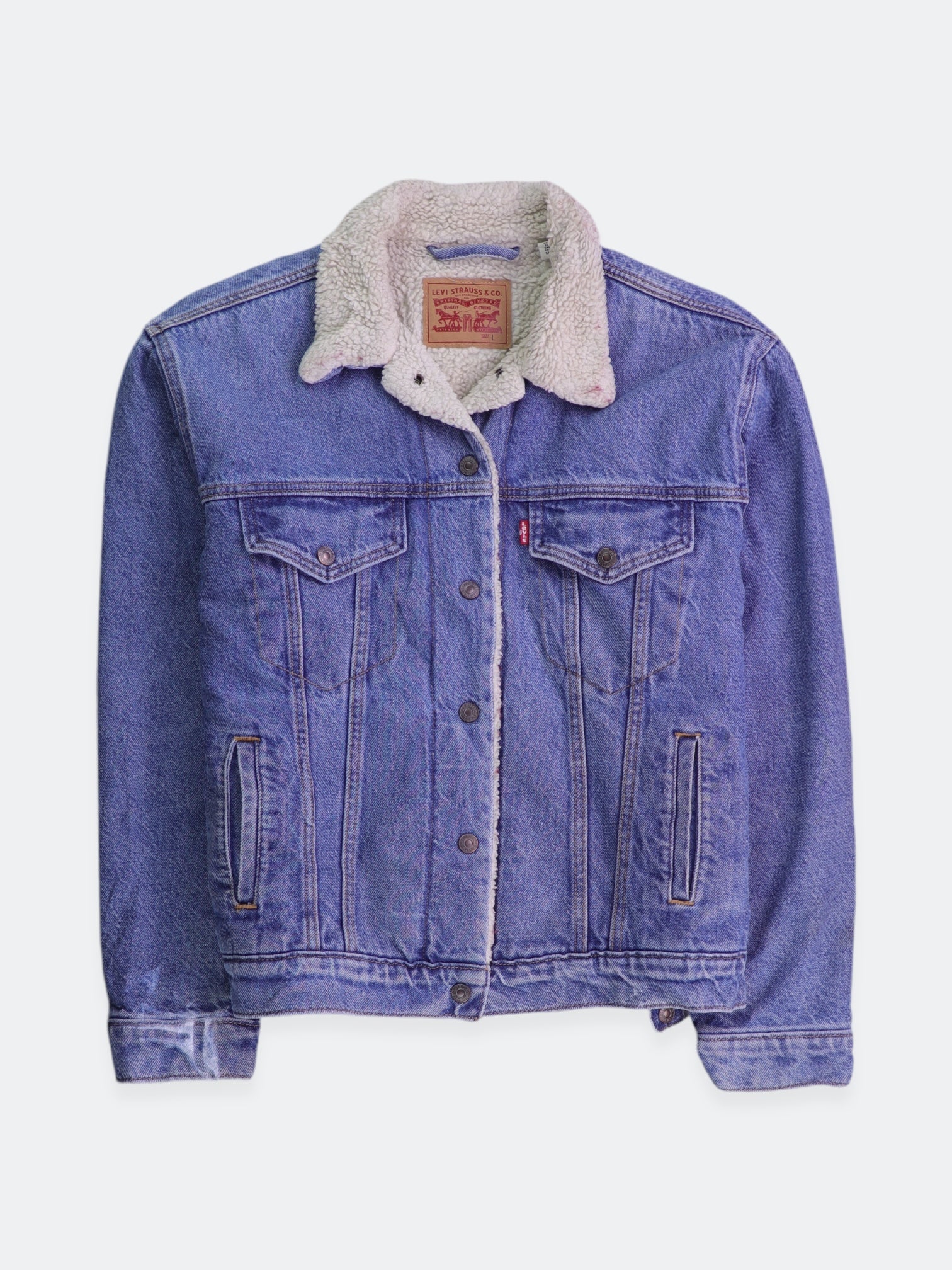 Levis Chaqueta Sherpa Trucker Denim - Mujer - Large