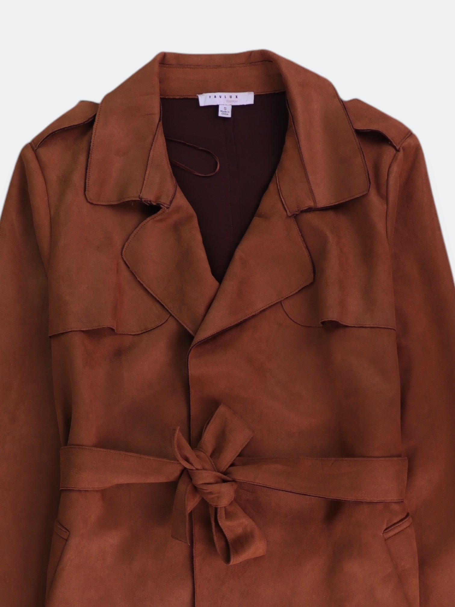 Abrigo Trench Coat Suede - Mujer - Small