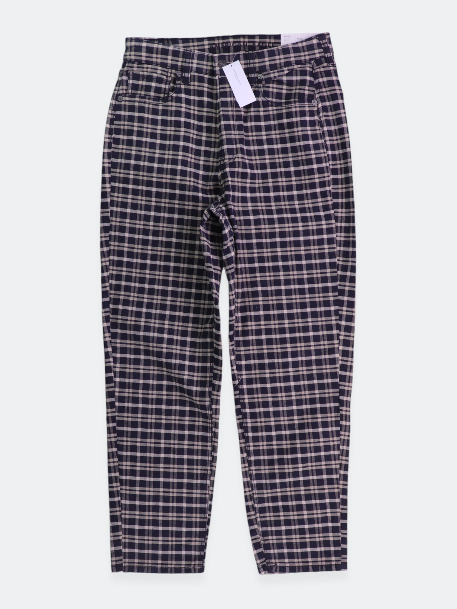 American Eagle Pantalon Mom Fit Plaid Types - Mujer - 8