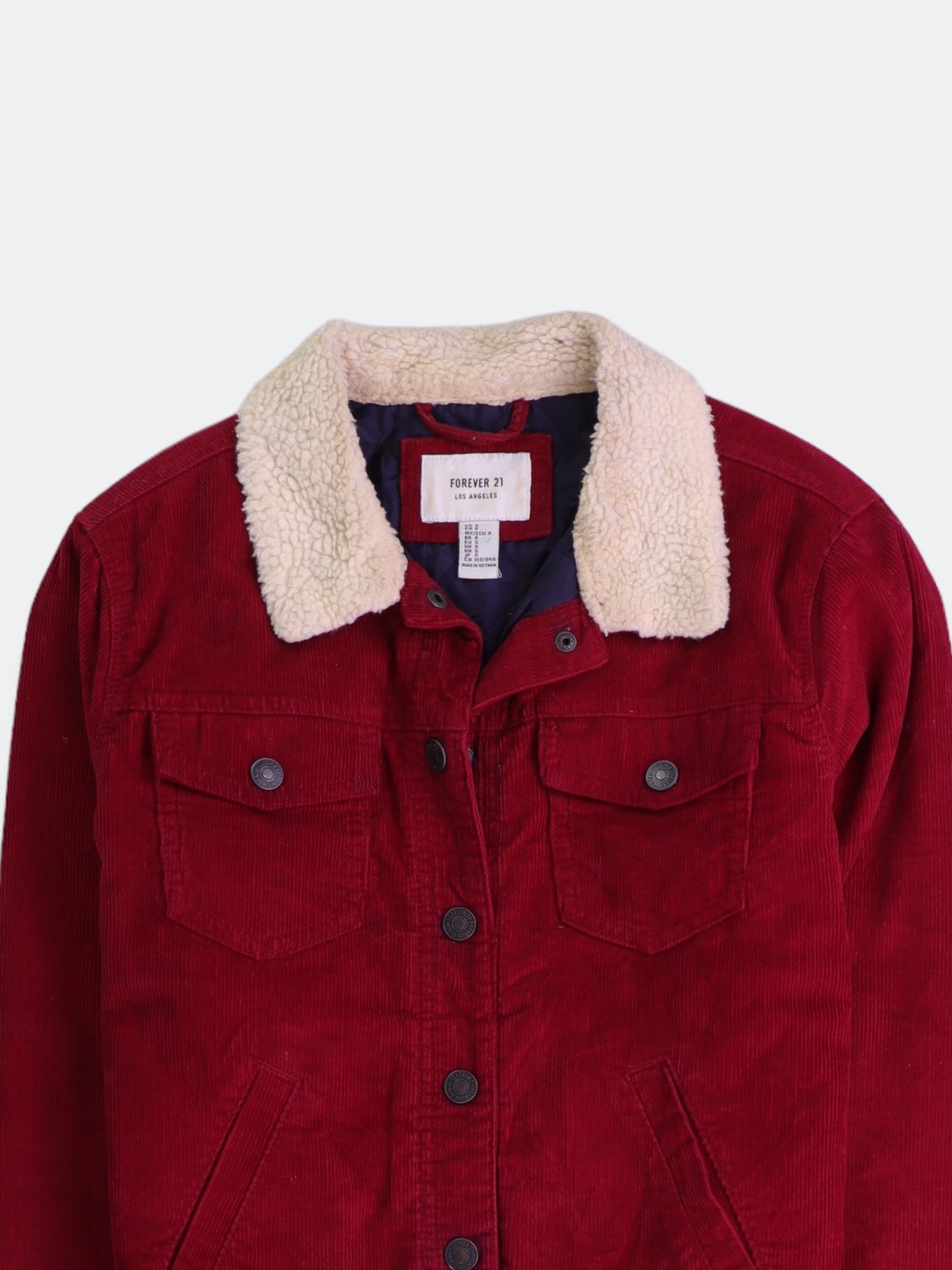 Forever 21 Chaqueta Sherpa Trucker Corduroy - Mujer - Small