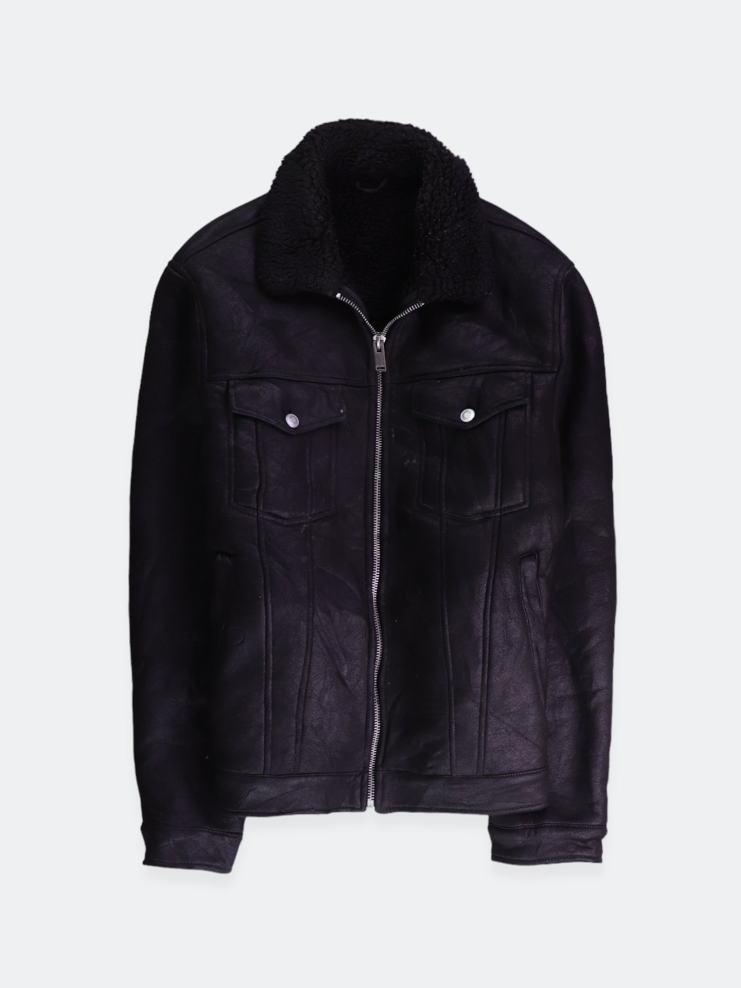 ZARA Chaqueta Sherpa Trucker Basic - Hombre - XL