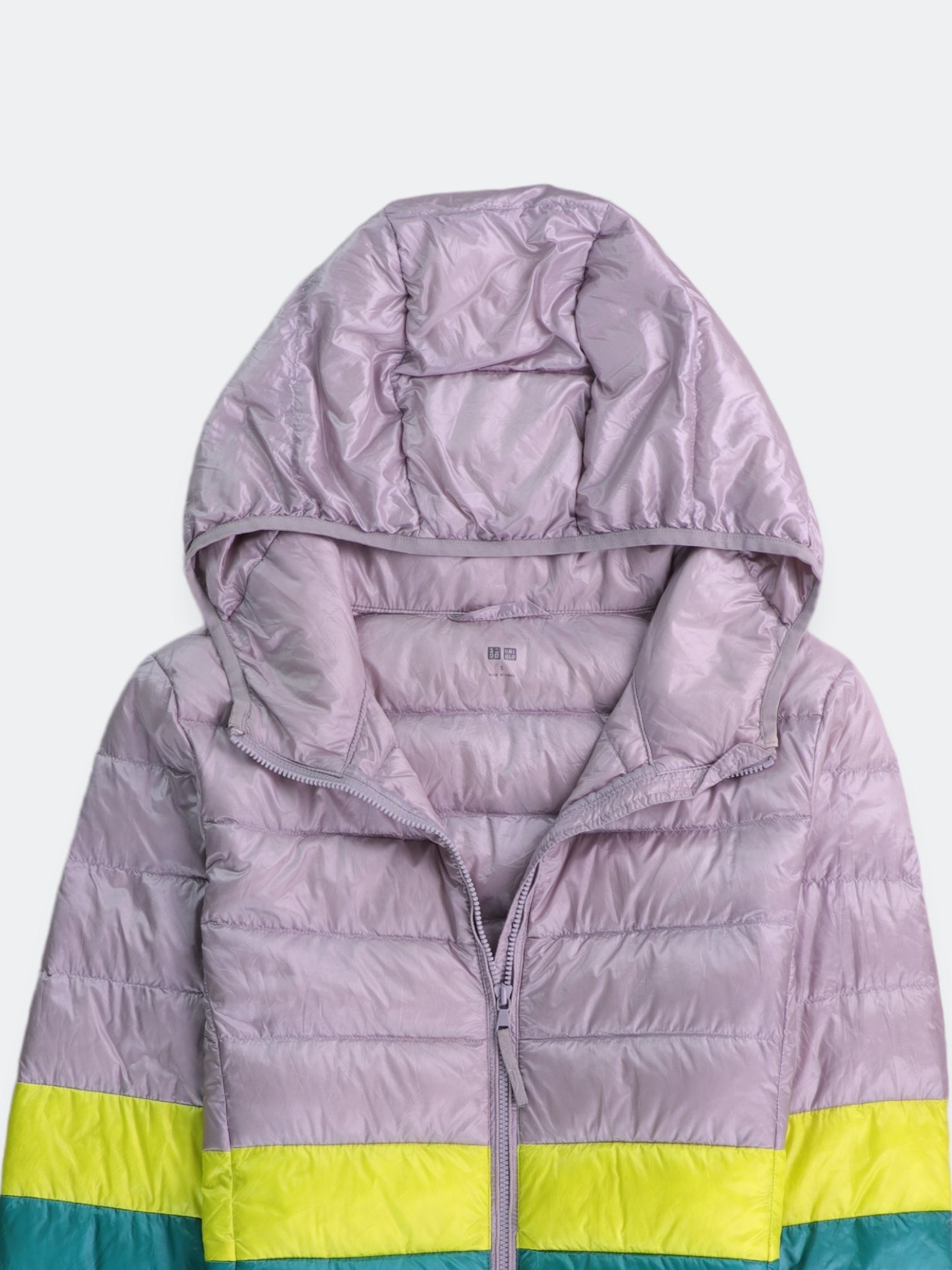 UNIQLO Chaqueta Puffer Color Block - Mujer - Small