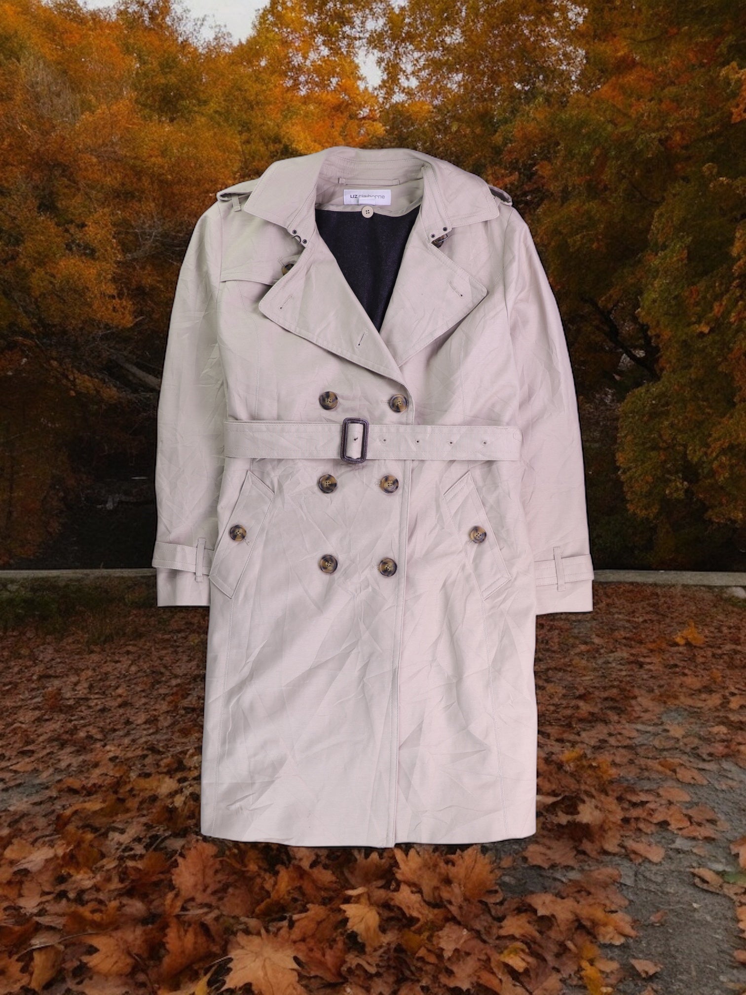 LIZ claiborne Abrigo Trench Coat Casual - Mujer - XL