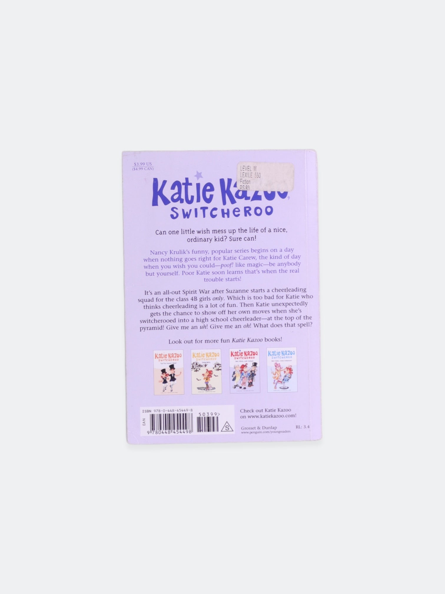 Libro THREE CHEERS FOR …WHO? by KATIE KAZOOO SWITCHEROO