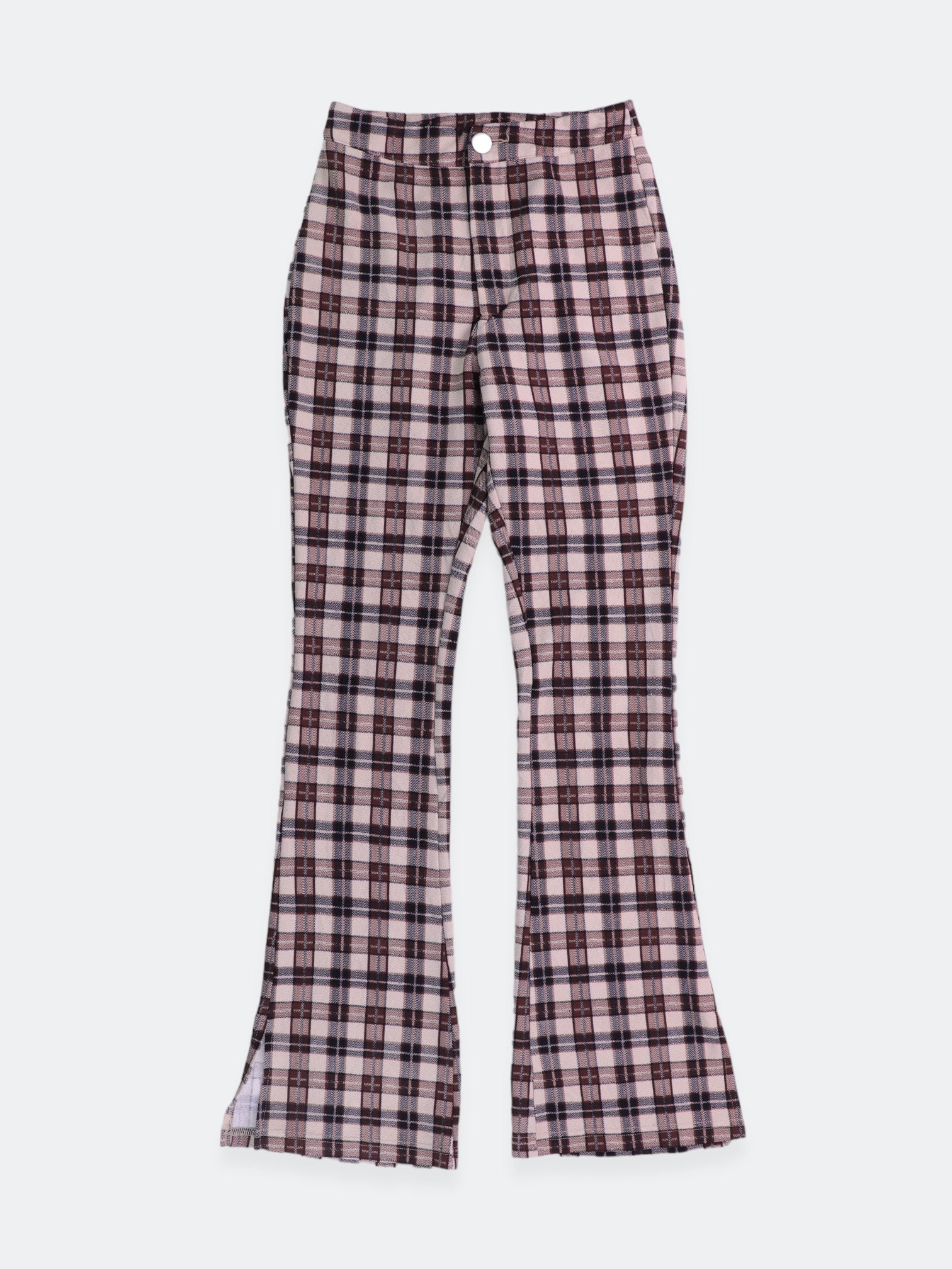 SHEIN Pantalon Flare Fit Plaid Types - Mujer - XS