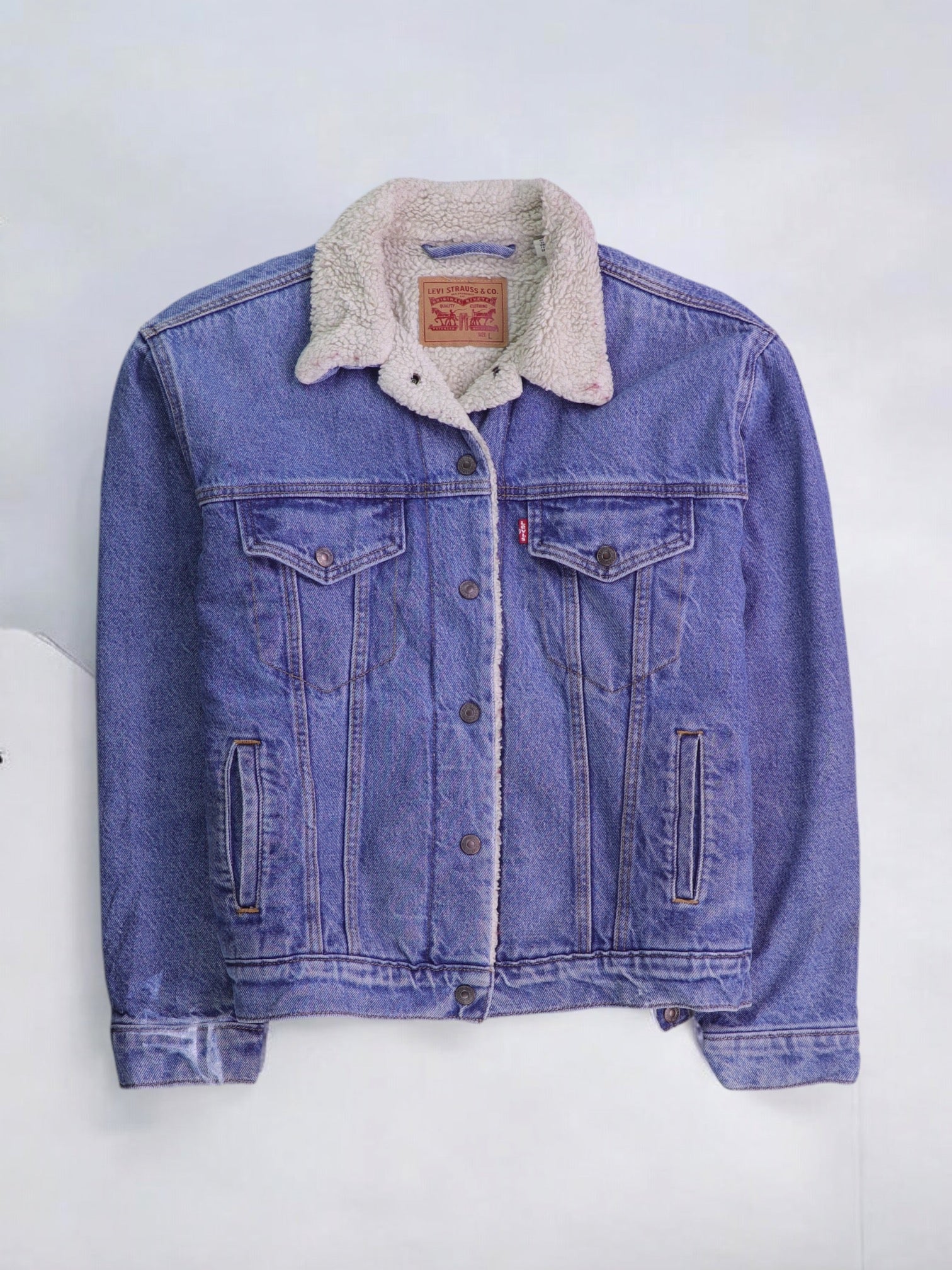 Levis Chaqueta Sherpa Trucker Denim - Mujer - Large