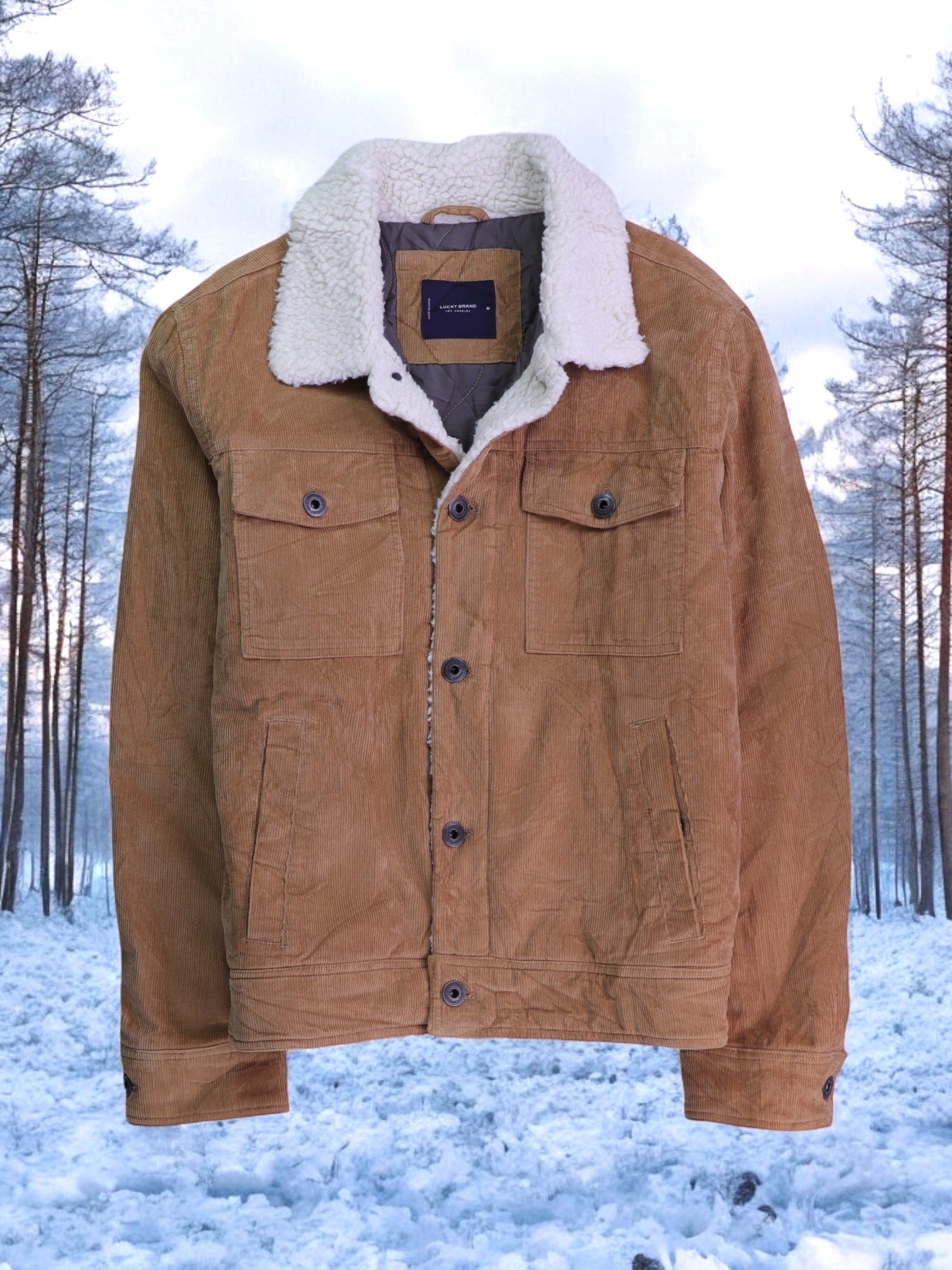 LUCKY BRAND Chaqueta Sherpa Trucker Corduroy - Hombre - Medium