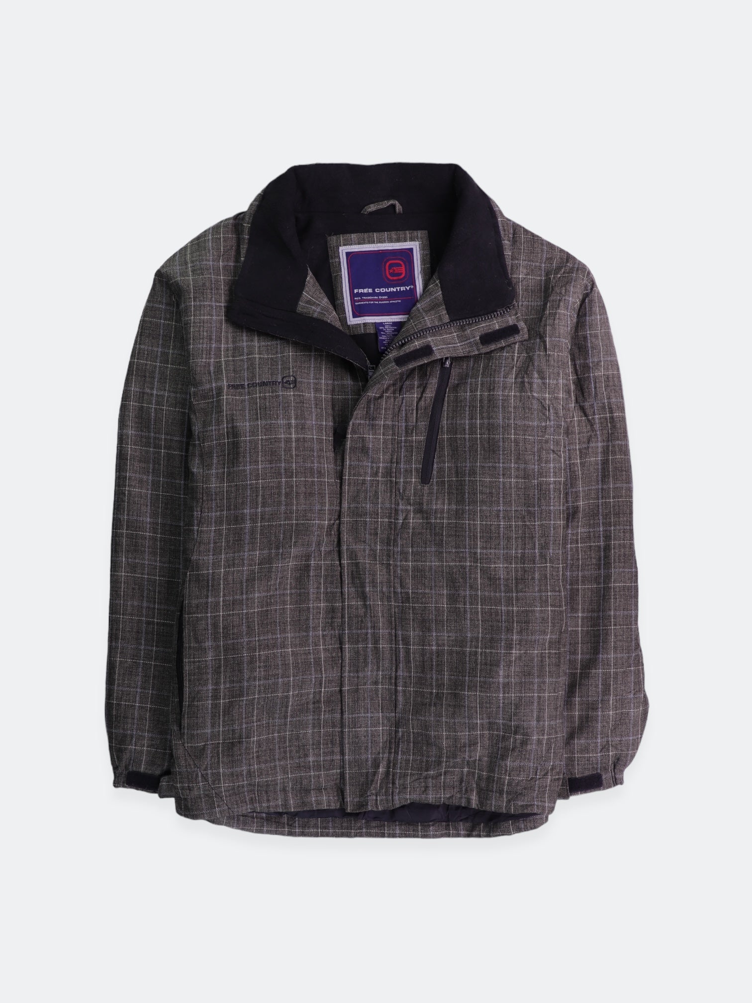 FREE COUNTY Chaqueta Impermeable Plaid Types - Hombre - Large